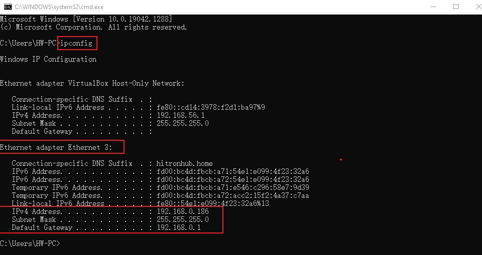 ipconfig usage